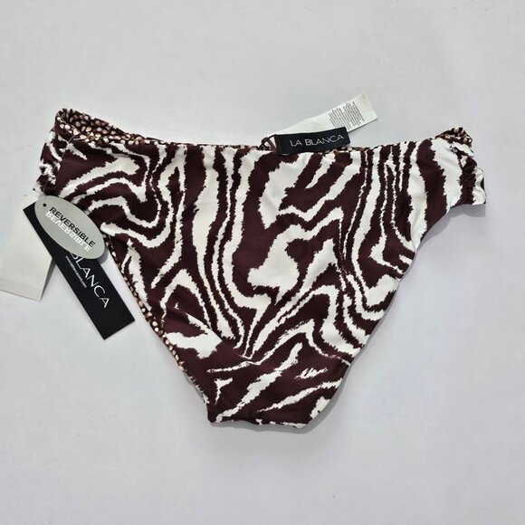La Blanca Fierce Lines Reversible Side Shirred Hipster Bottom - Picture 9 of 14
